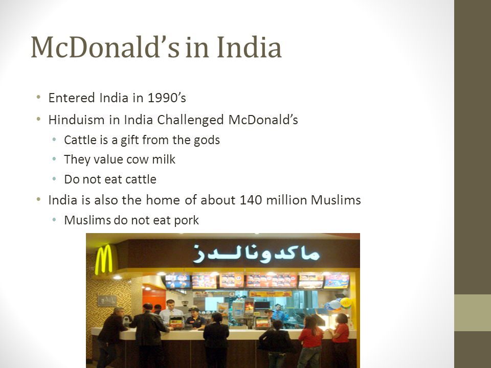 Mcdonalds cultural factor in india